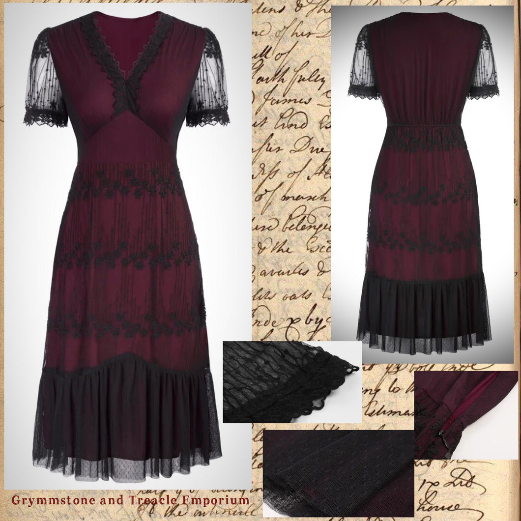 Harper Thirties Style Flared Hem Dress - Size 10 to 12