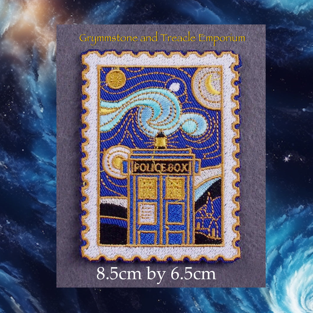 Tardis Starry Night Embroidered Patch