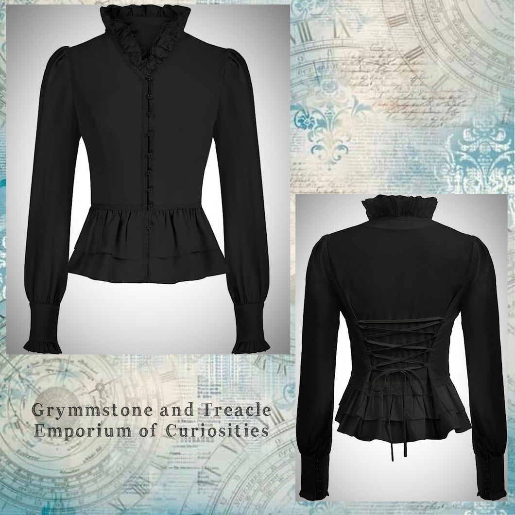 Victoriana Peplum Blouse - Size 12 to 14