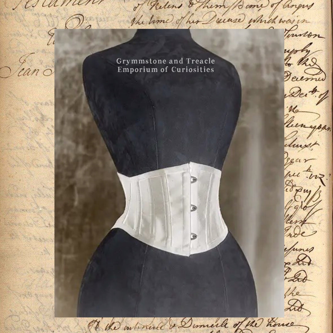 White Satin Corset Cincher - Size 8 to 10
