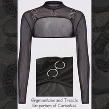 Gothic Mesh Bolero Top with O-Rings - Size 12 to 14