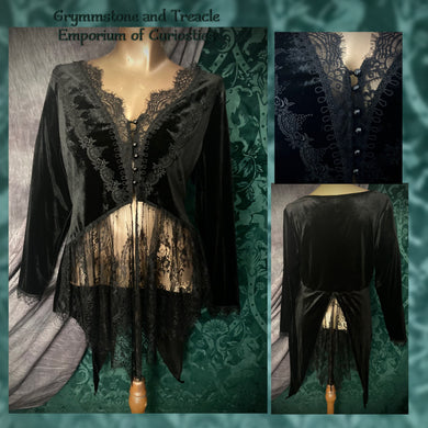 Leilah Velvet and Lace Pointed Tails Jacket - Size 18 to 20