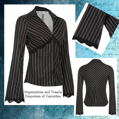 Subtle in Stripes Lace Trimmed Blouse