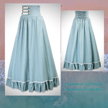 High Waist Seaside Stripes Victorian Skirt - 12 to 14