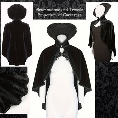 Aphelion Velvet Seductress Standing Collar Cape