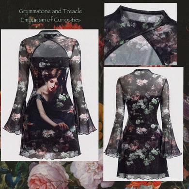 Rivian Oil Painting Dress with Keyhole Bodice - Size 12 to 14