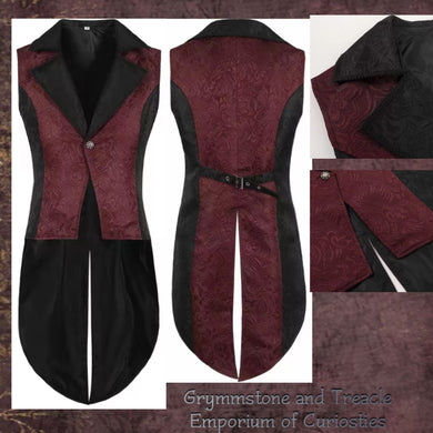 Tarquin Panelled Jacquard Tailed Waistcoat - Medium to Large