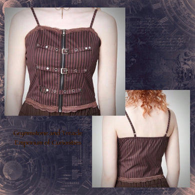 Drusilla Striped and Buckled Camisole Top - Size 12 to 14