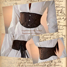 Rich Chocolate Brocade Corset Style Waist Cincher - Size 14 to 16