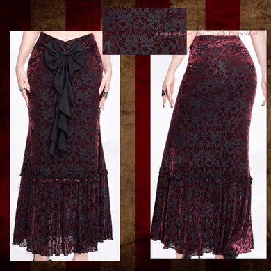 Narcissa Devoré Velvet Skirt with Georgette Bow - Size 10 to 12