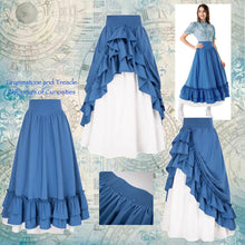 Rosaline Bustle It Up Skirt in Celeste Blue over White