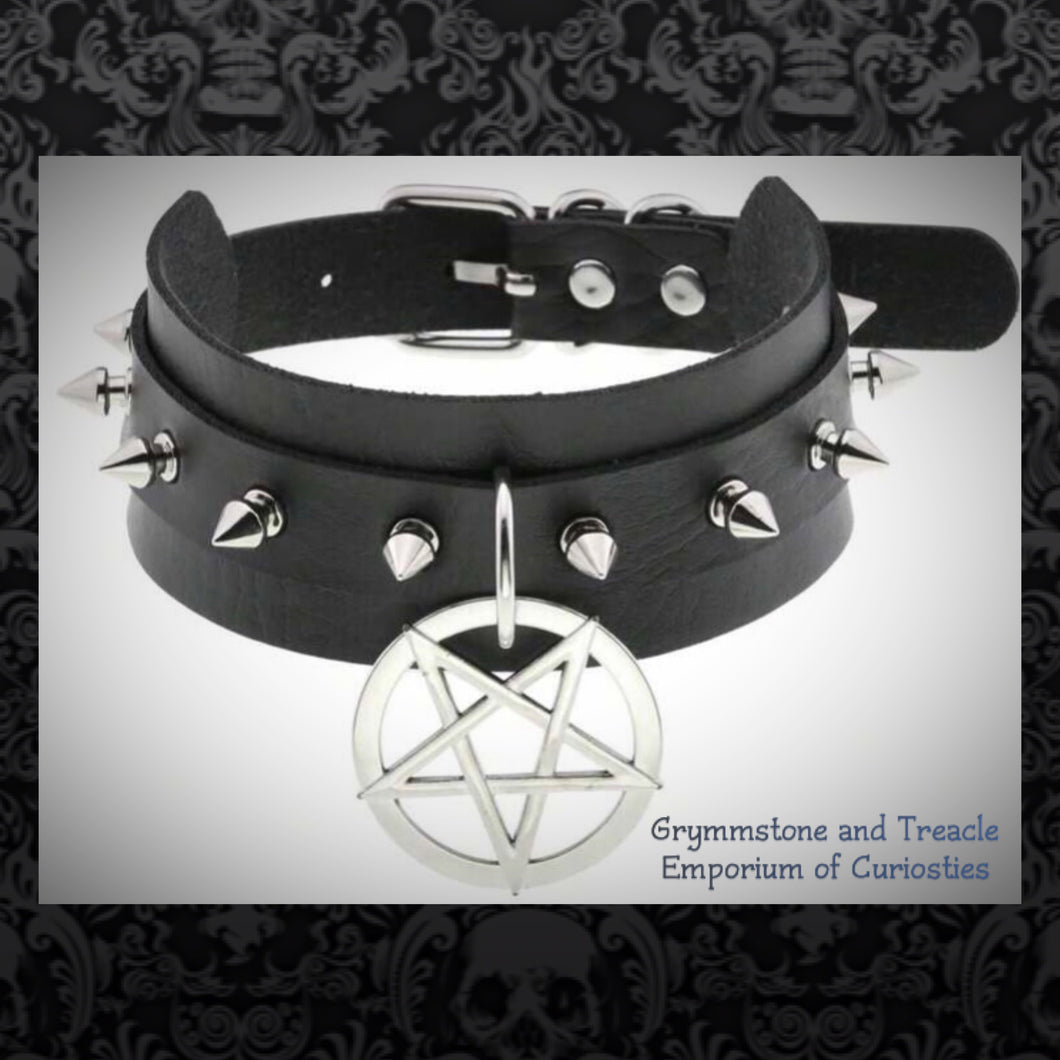 Spike and Pentagram Choker