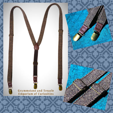 Herringbone Suspenders - Brass Clip