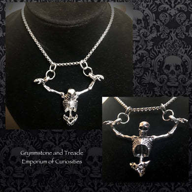 Hanging Skeleton Half Torso Pendant