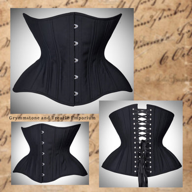 Curvy Steel Boned Corset in Black - 26” to 32”