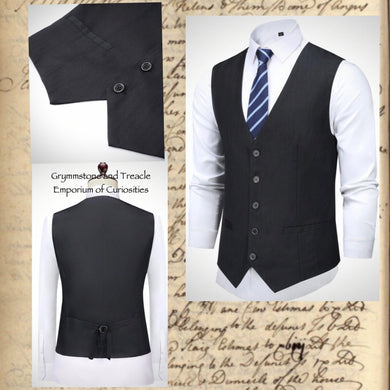 Black Single Breasted Two Pocket Waistcoat - Small/ Medium  - Chest 106