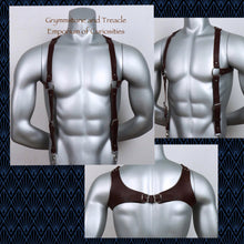 Suspenders Harness in Brown Leatherette - Medium