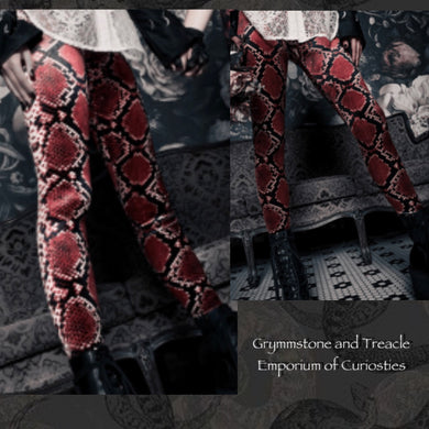 Velvet HW Snakeskin Leggings by BlackMilk Clothing - XL/ 16 to 18