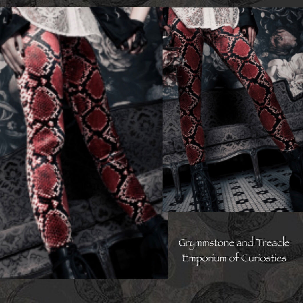 Velvet HW Snakeskin Leggings by BlackMilk Clothing - XL/ 16 to 18