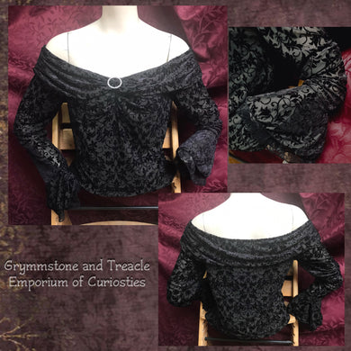 Maven Devoré Velvet Off the Shoulder Top - Size 14 to 16