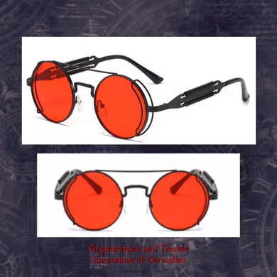Steampunk Metal Frame and Spring Detail Sunglasses