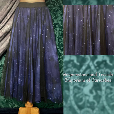 Blue and black starry skies  tulle skirt 