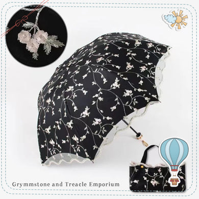 Embroidered Umbrella/ Parasol with Bag