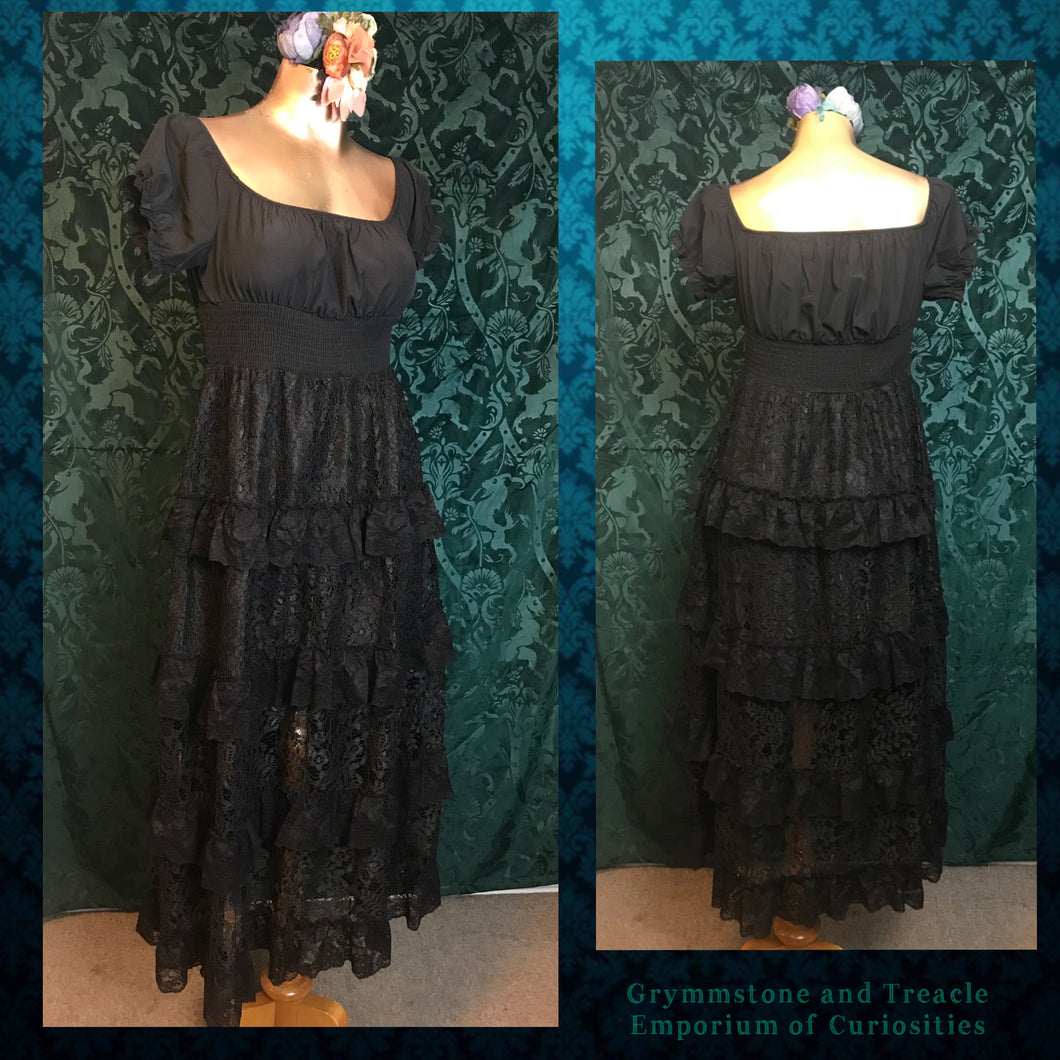 NightShadow Peasant Maxi Dress - Size 12 to 16
