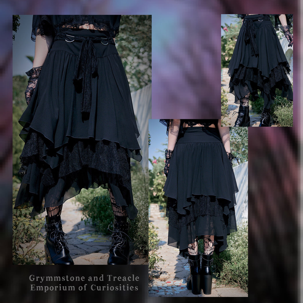 Vortex Asymmetric Layered Skirt - Size 10 to 12
