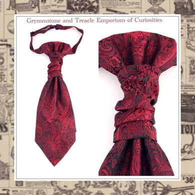 Bordeaux and Black Paisley Self-Tied Adjustable Cravat 
