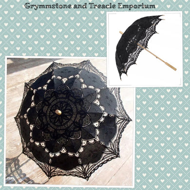 black lace parasol