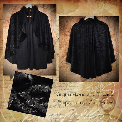 Medea Embossed Velvet Cape