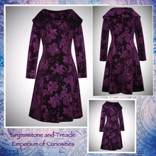 Royal Purple Embossed Velvet Coat with Boat Neck Shawl Collar 