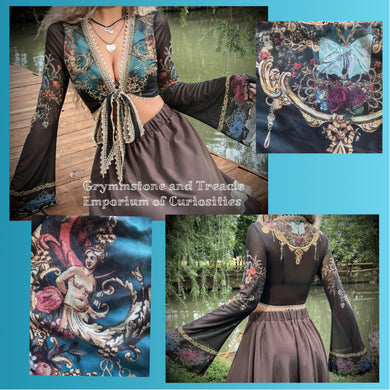 Rococo Print Mesh Bolero - Medium