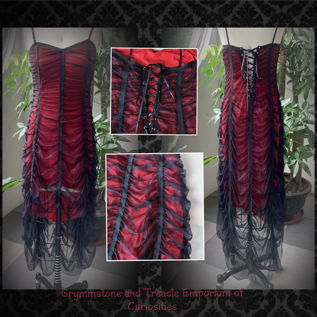 Alizarin Gothic Mesh Dress - Size 14/16