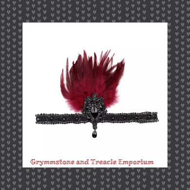 Art Deco Headpiece with Beading and Feathers