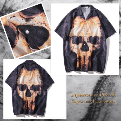 Haunted Skull Print Shirt - L/XL