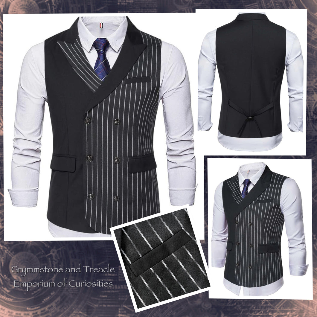 Pinstripe with a Twist Double Breasted Waistcoat - Chest 114cm