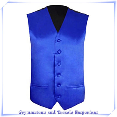 Waistcoat - Electric Blue Satin