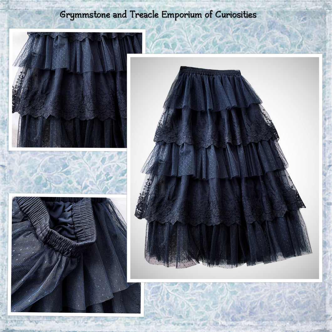 Tiered Lace Layered Skirt - Size 10 to 14