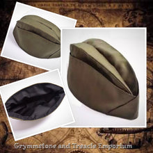 Khaki Army Garrison Cap with black lining