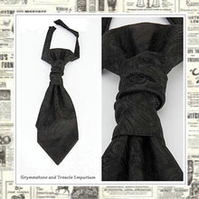 Black brocade paisely self tied adjustable cravat