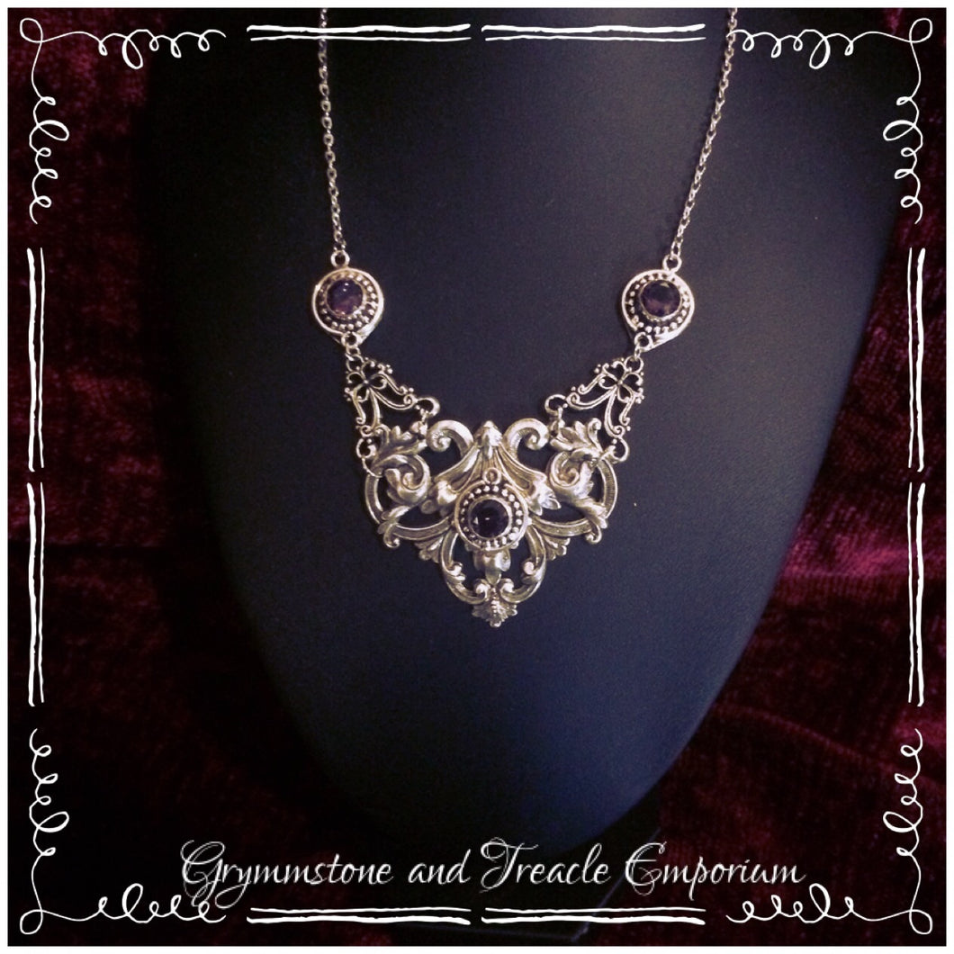Victorian Gothic Garnet Necklace