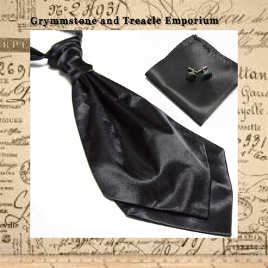 Cravat - Satin Set with Cufflinks and Pocket Square