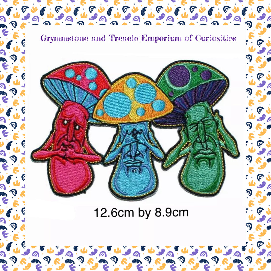 Mushroom Trio Iron-On Patch