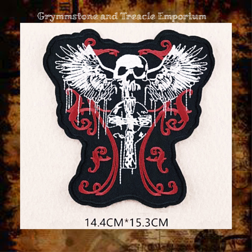 Gothic Winged Skull Patch