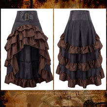 Saloon Days Steampunk Skirt in Walnut and Black